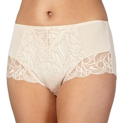 Spirit Nude jacquard and lace high-waisted tummy smoothing briefs